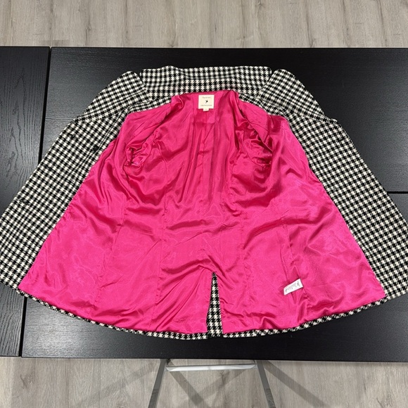 Vintage Forever 21 Double Breasted Houndstooth Peacoat - L - Picture 8 of 13